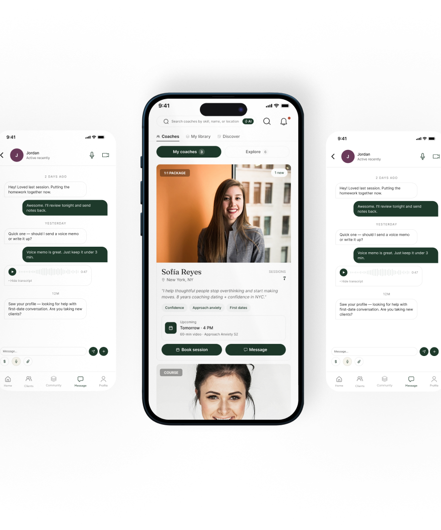 Muse app - coach discovery, messaging, and progress tracking